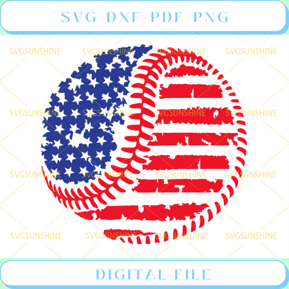 4th of July SVG Baseball SVG , Distressed SVG, USA Flag SVG.jpg