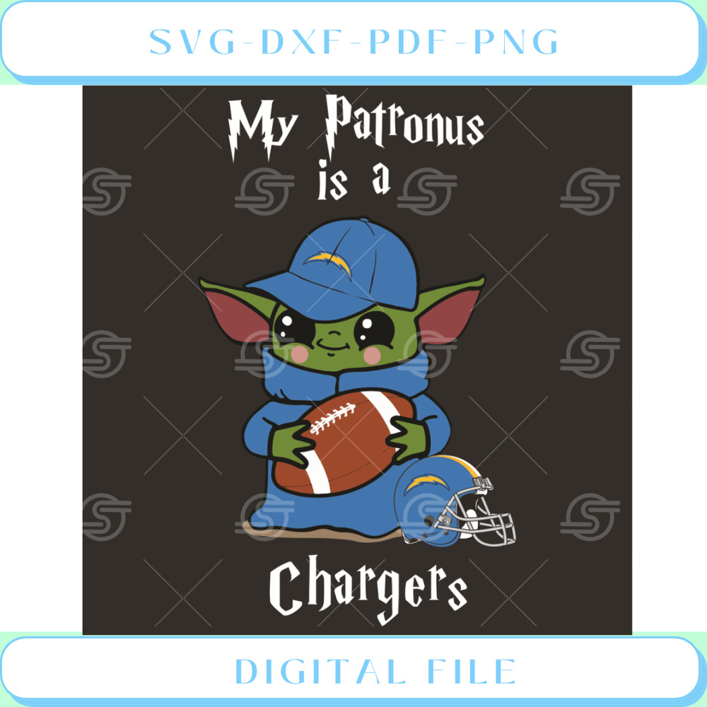 Baby Yoda My Patronus Is A Chargers Svg Sport Svg.jpg