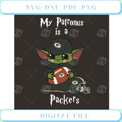 baby yoda my patronus is a packers svg sport svg