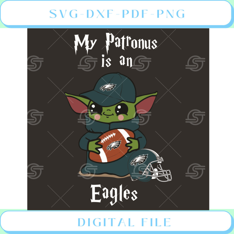 Baby Yoda My Patronus Is An Eagles Svg Sport Svg.jpg