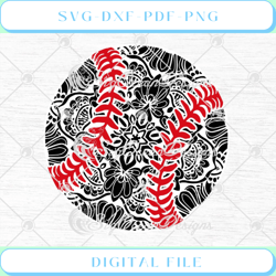 baseball mandala baseball mom svg png eps dxf cricut cameo file silhou