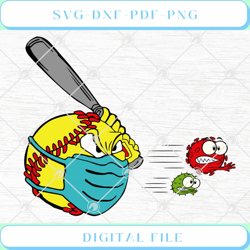 Baseball Softball Chase kills Coronavirus SVG PNG .jpg