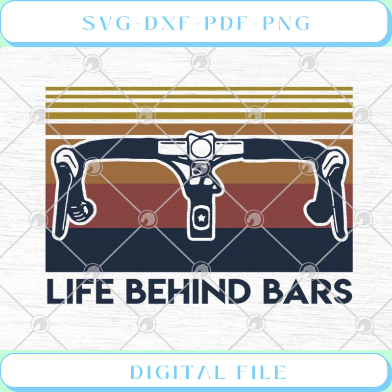 Bicycle Life Behind Bars Vintage SVG PNG EPS DXF  - Svgtrendingshop.jpg