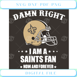 damn right i am a saints fan now and forever svg sport svg
