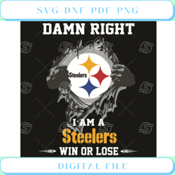 damn right i am a steelers win or lose svg sport svg