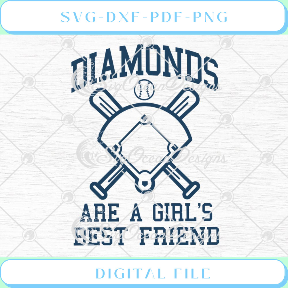 Diamonds Are A Girl's Best Friend Funny Baseball SVG PNG EPS DXF Cricu.jpg