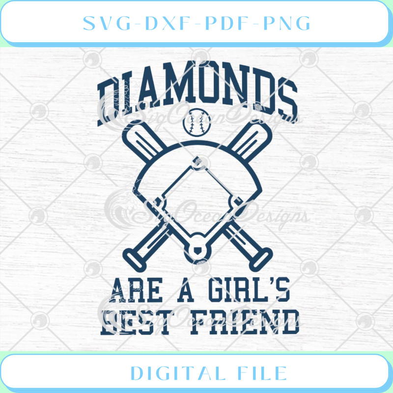 Diamonds Are A Girl's Best Friend Funny Baseball SVG PNG EPS DXF Cricu.jpg