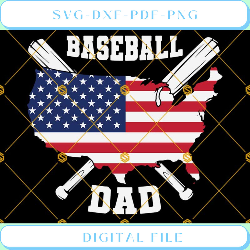 Father's Day SVG PNG DXF EPS Files For Silhouette Baseball Svg.jpg