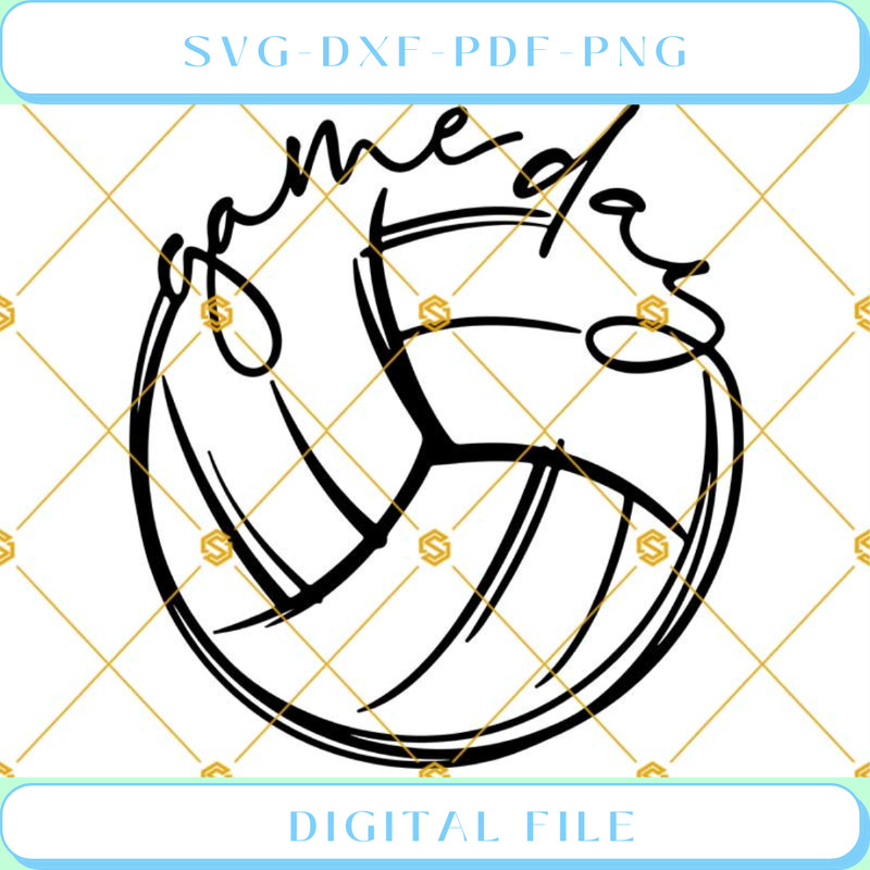 Game Day Volleyball Svg Dxf Eps Png Cut File For Shirt For Cutting Ma.jpg