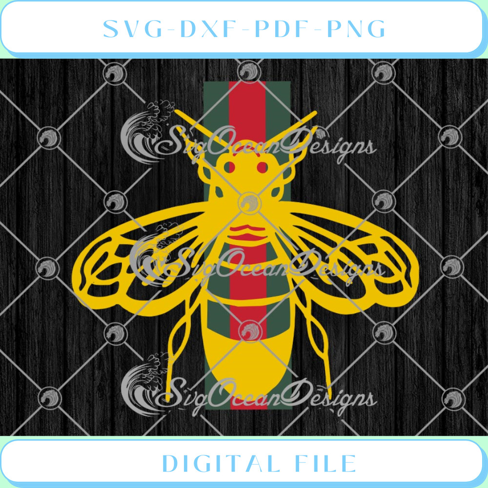 Gucci Logo With Bee Funny Gucci Bee SVG PNG EPS DXF Cricut Cameo File.jpg