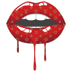 lips drip lv pattern svg, lv logo svg