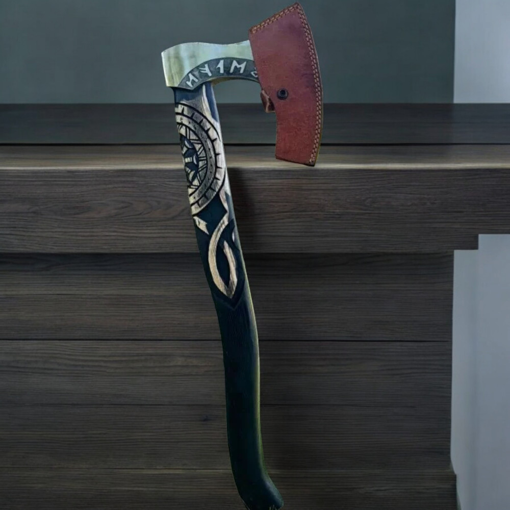 Custom Hand Forged Viking Axe Carbon Steel With Ash Wood Shaft Unique Wedding Gift Groomsmen Gift 2