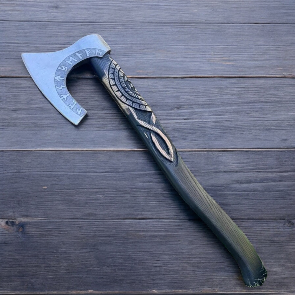 Custom Hand Forged Viking Axe Carbon Steel With Ash Wood Shaft Unique Wedding Gift Groomsmen Gift 1