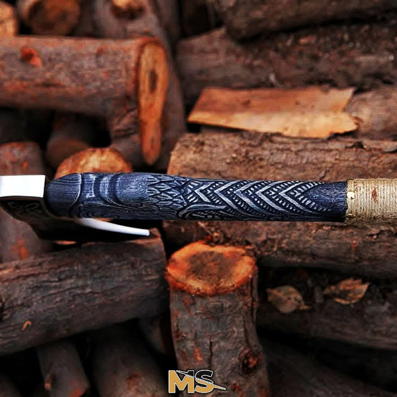 Ragnar Viking Axe  Hand Forged Bearded Nordic Camping Axe With Ash Wood Handle Handmade Engraved Ha 2