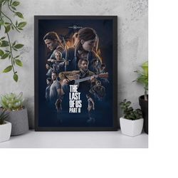 the last of us game art, full page, minimalist, poster, home decor, gaming print, wall art, video game art, computer gam