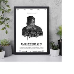 blade runner poster, black runner art, custom poster, hight quality, aesthetic print, vintage poster, minimalist art, wa