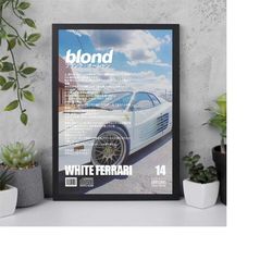 frank ocean white ferrari poster - high quality print - wall art - gifts for him/her - home decor - wall decor - unique