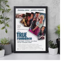 true romance iconic 90's film , cinema room decor , wall hangings , a4 , a3 , cool print , vintage movie film posters ,