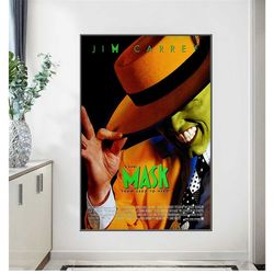 the mask 1994 movie poster jim carrey fan art print home wall decor bar 67