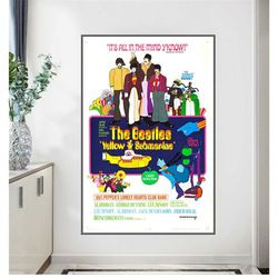 the beatles yellow submarine 1968 movie music film poster print bar 90