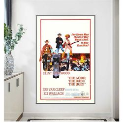 the good the bad and the ugly movie poster clint eastwood home decor print bar 144