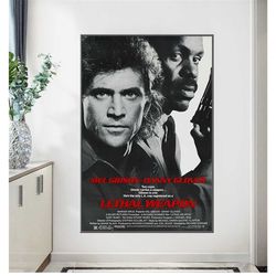 lethal weapon 1987 80's classic movie poster home art print bar 324
