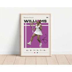 serena williams poster, tennis print, tennis poster, minimalist poster, sports poster, gift for her, gift for him