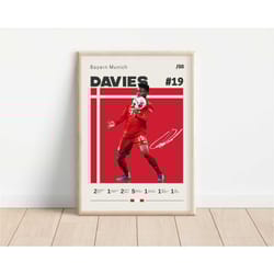 alphonso davies poster, bayern munich, football print, football poster, soccer poster, sports poster, gift for him