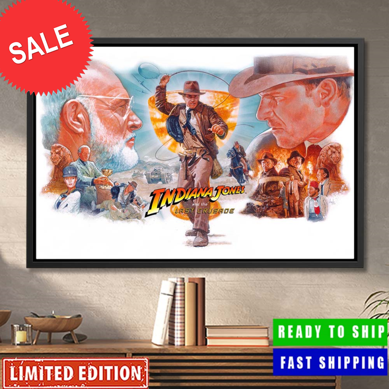 Indiana Jones And The Last Crusade Poster Canvas For Home Decorations.jpg