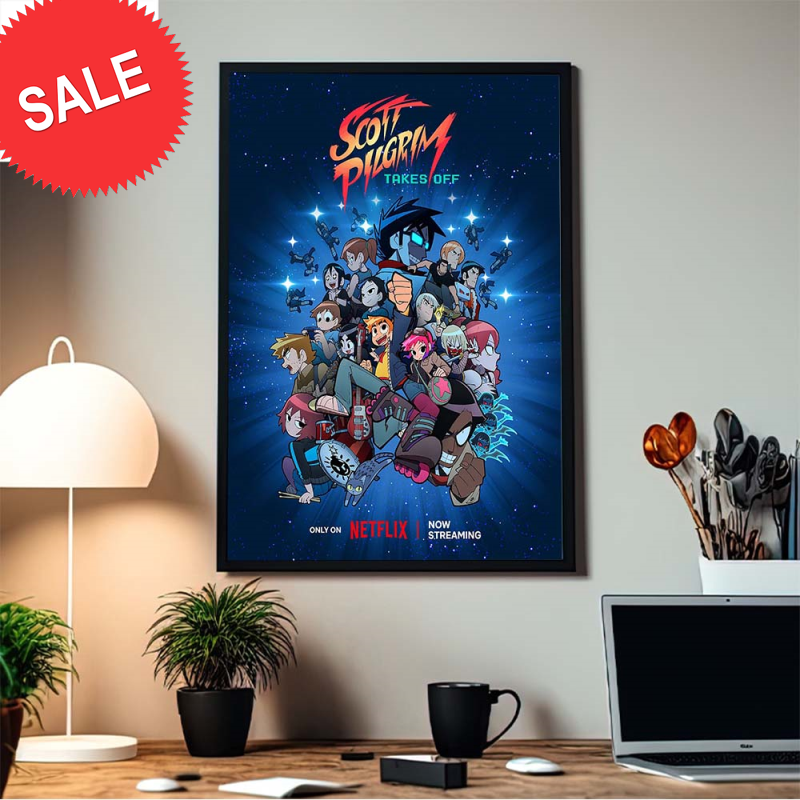 Anime Scott Pilgrim Takes Off Only On Netflix Home Decor Poster Canvas.jpg