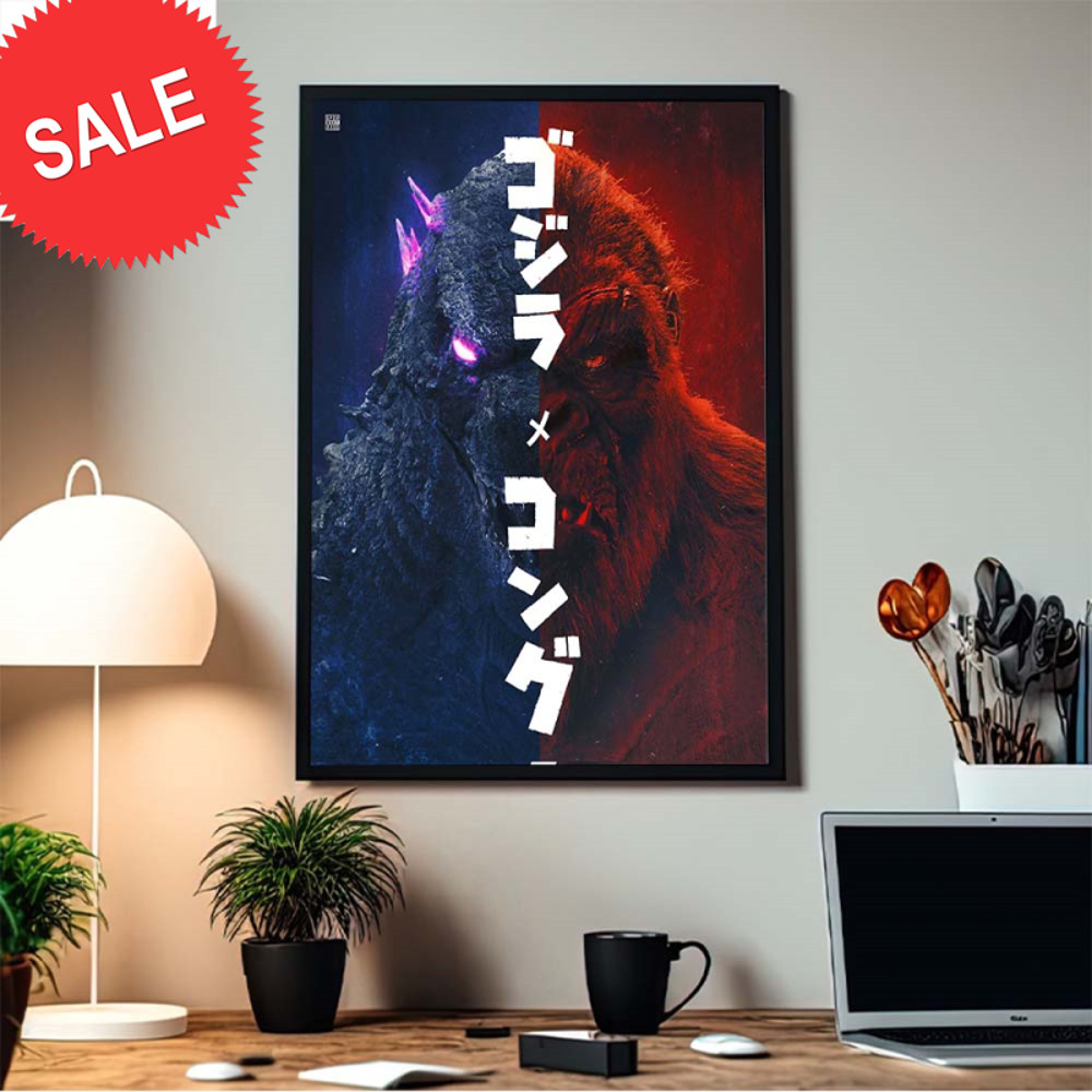 Godzilla X Kong The New Empire Team Up Splitted Home Decor Poster Canvas.jpg