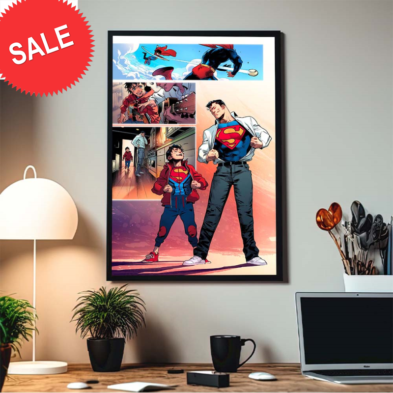 Superman Happy Fathers Day Superboy and Superman Home Decor Poster Canvas.jpg