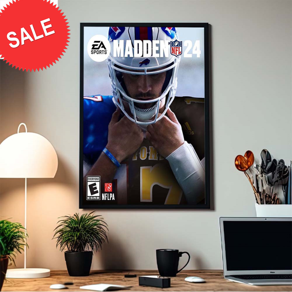The NFL Madden 24 Cover Josh Allen Buffalo Bills Home Decor Poster Canvas.jpg