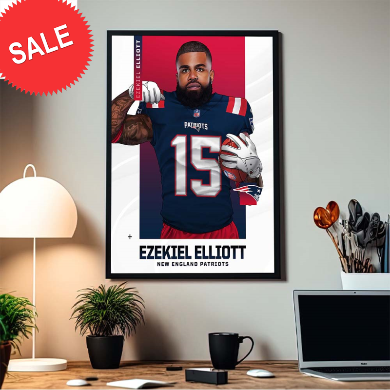 NFL Ezekiel Elliott New England Patriots Number 15 Home Decor Poster Canvas.jpg