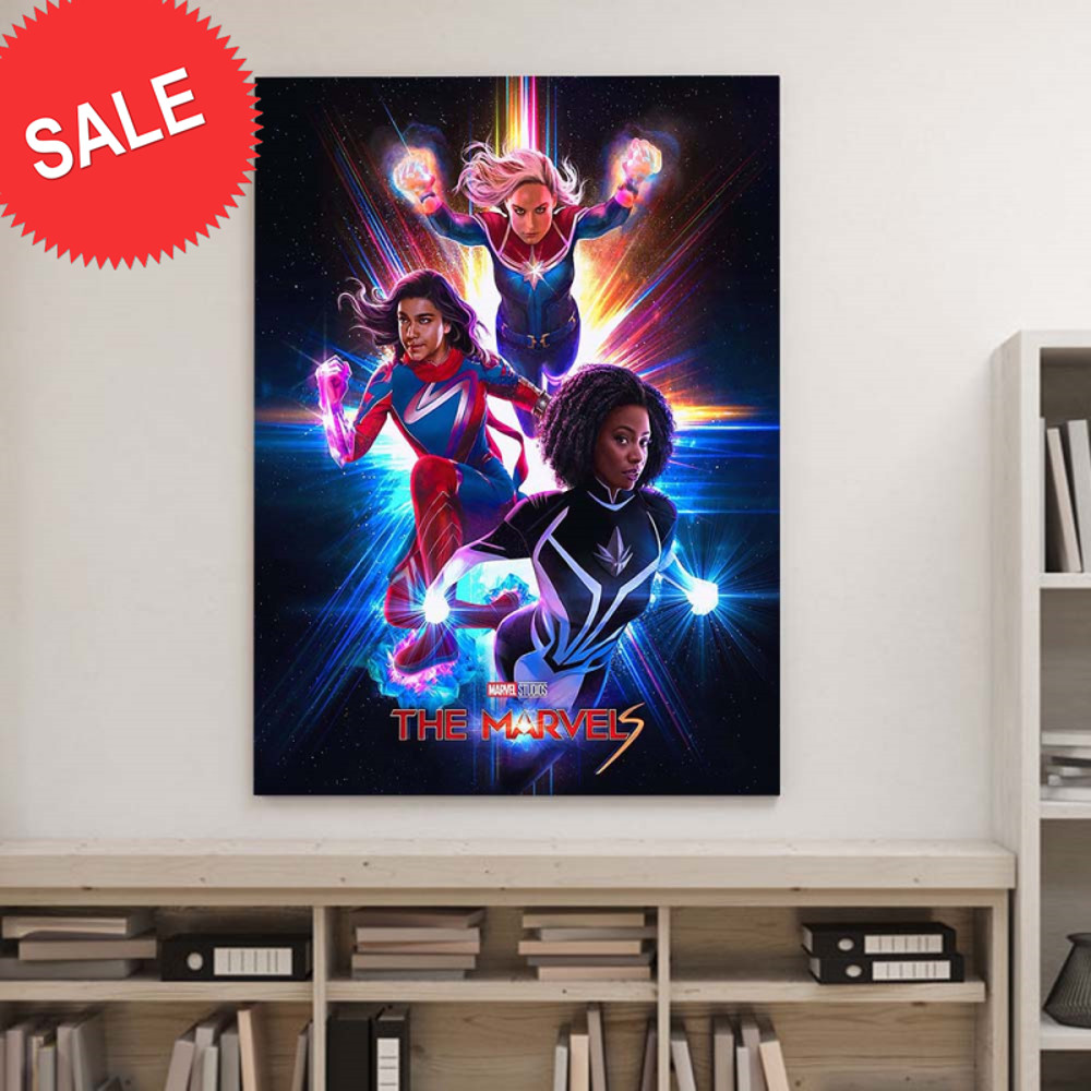Marvel Studio The Marvels Captain Marvel Ms Marvel Monica Decor Poster Canvas.jpg