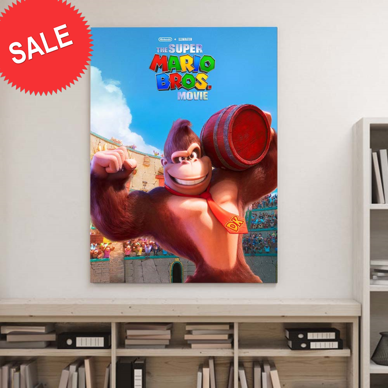The Super Mario Bros Movie 2023 Donkey Kong Gift For Fans Decor Poster Canvas.jpg