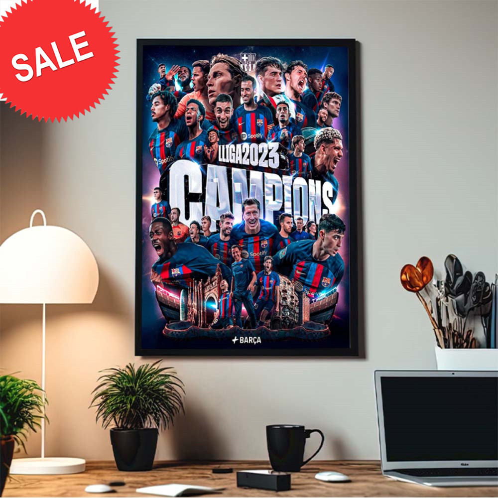 Congrats Barcelona Champions Of La Liga 2022-23 Home Decorations Poster Canvas.jpg