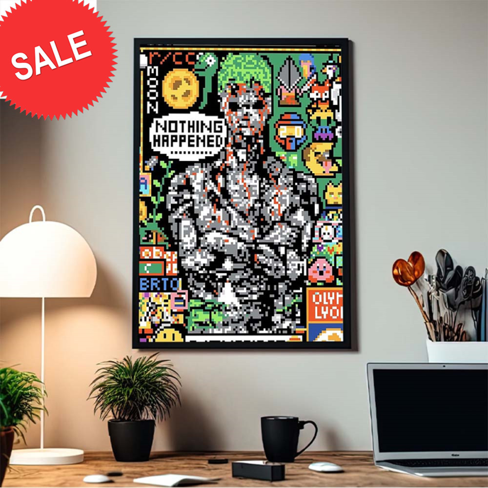 One Piece Zoro Nothing Happened Pixel Drawn On R Place Home Decor Poster Canvas.jpg