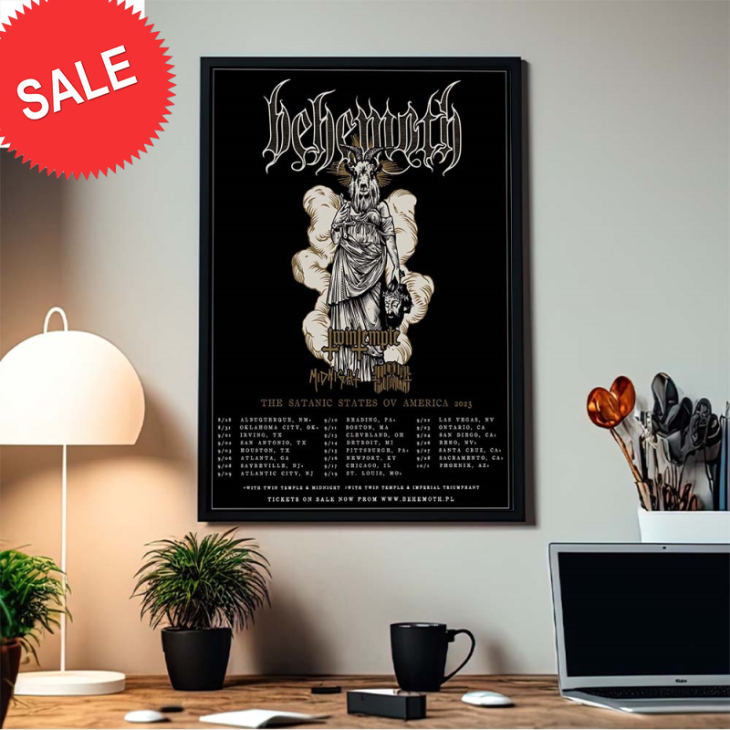 Behemoth The Satanic States Ov America 2023 Danzig US Tour Home Decor Poster Canvas.jpg