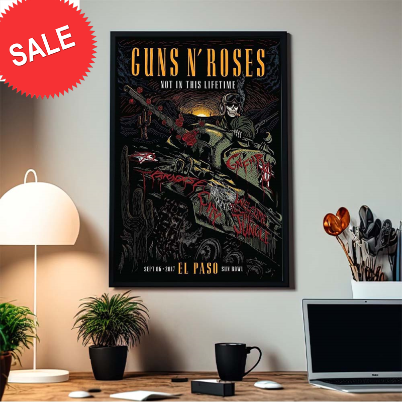 Guns N Roses Lithograph Not In This Lifetime El Paso Texas Home Decor Poster Canvas.jpg