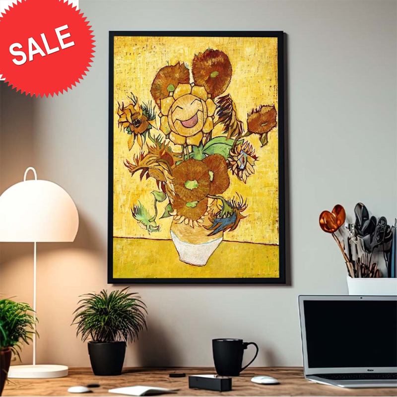 Pokemon x Van Gogh Museum Sunflora Art Inspired By Van Gogh Home Decor Poster Canvas.jpg