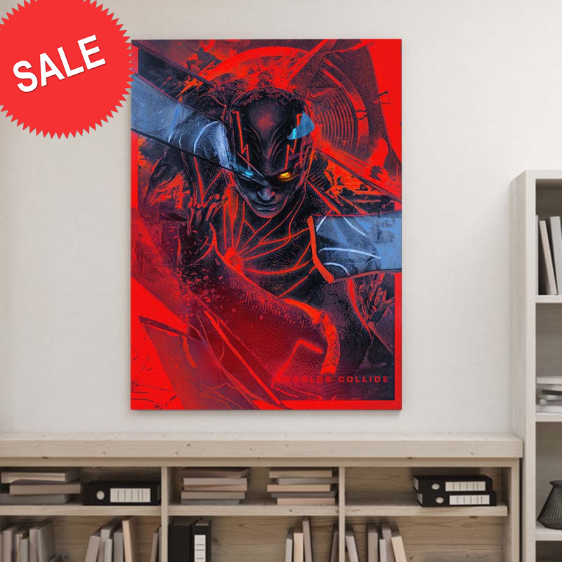 Ezra Miller As The Flash The Flash Movie Worlds Collide In Red Art Decor Poster Canvas.jpg