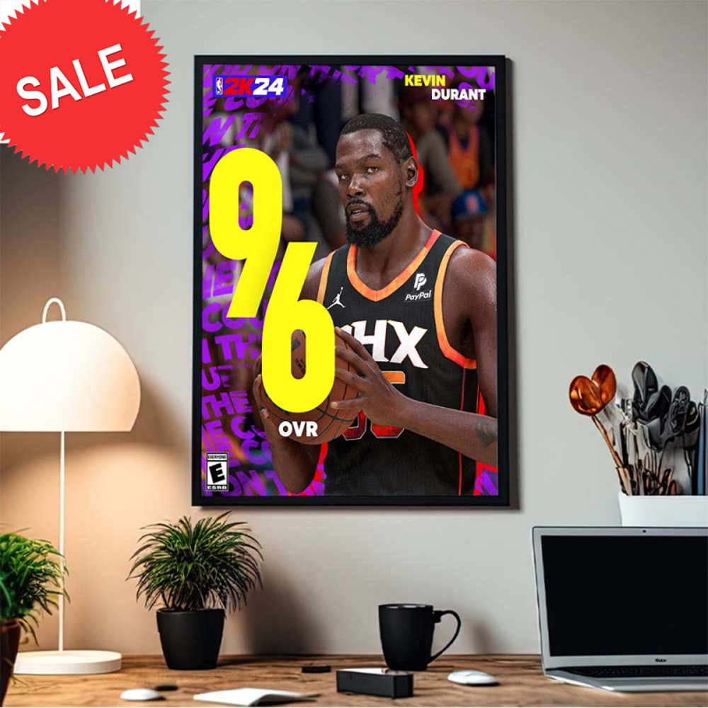 Kevin Durant From Phoenix Suns Checks In At A 96 OVR In NBA 2K24 Home Decor Poster Canvas.jpg