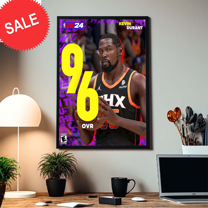 Kevin Durant From Phoenix Suns Checks In At A 96 OVR In NBA 2K24 Home Decor Poster Canvas.jpg
