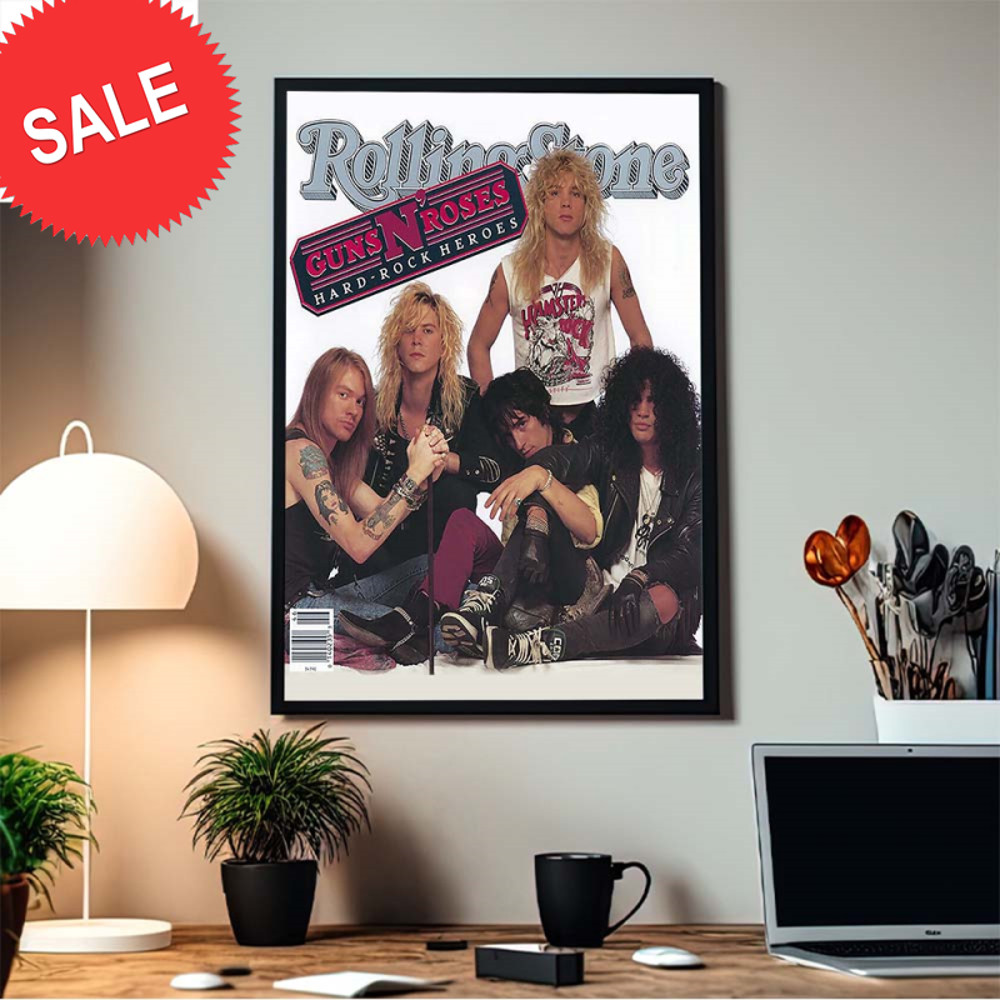Guns N Roses On The Front Cover Of Rolling Stone Magazine In 1988 Home Decor Poster Canvas.jpg