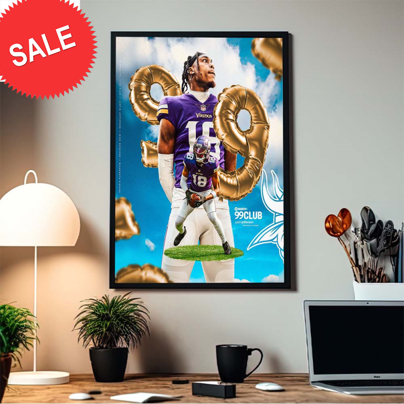 EA Sports Madden NFL 24 Justin Jefferson From Minesota Vikings 99 Club Homde Decor Poster Canvas.jpg