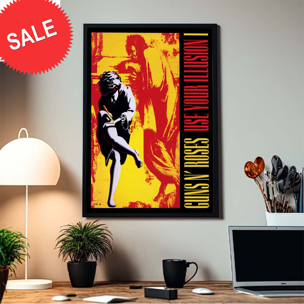 Guns N Roses Use Your Illusion I Anniversary Special 1991 2023 Yellow And Red Home Decor Poster Canvas.jpg