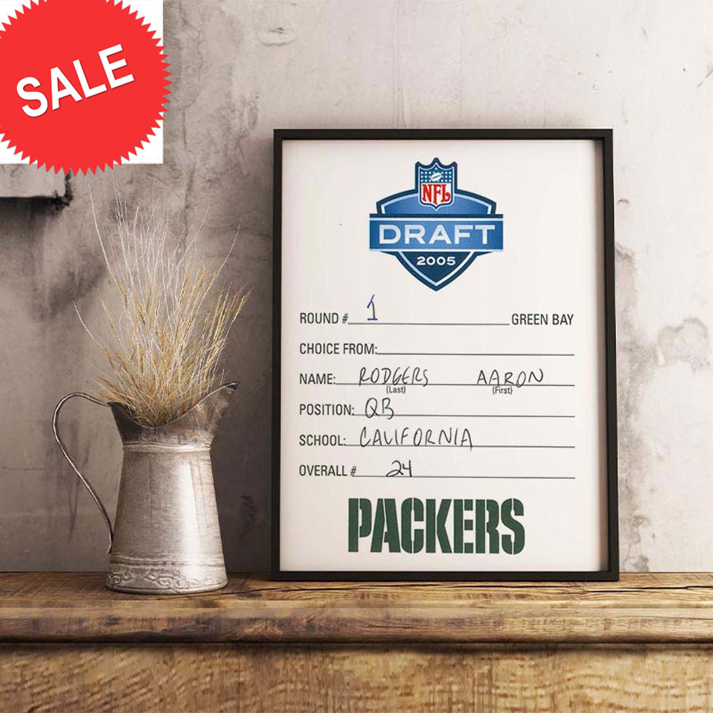 Vintage NFL Draft Card Rodgers Aaron Packers From Draft Picks To Legends Vintage Home Decor Poster Canvas.jpg