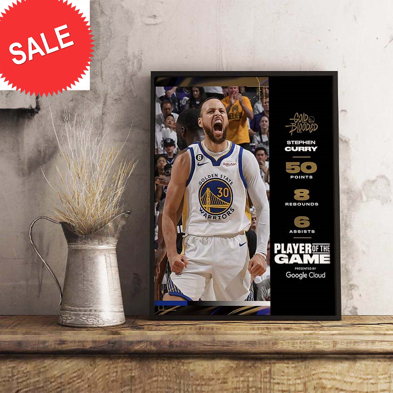 Stephen Curry Most Points In A Game 7 In NBA History Player Of The Game Gold Blooded Home Decor Poster Canvas.jpg