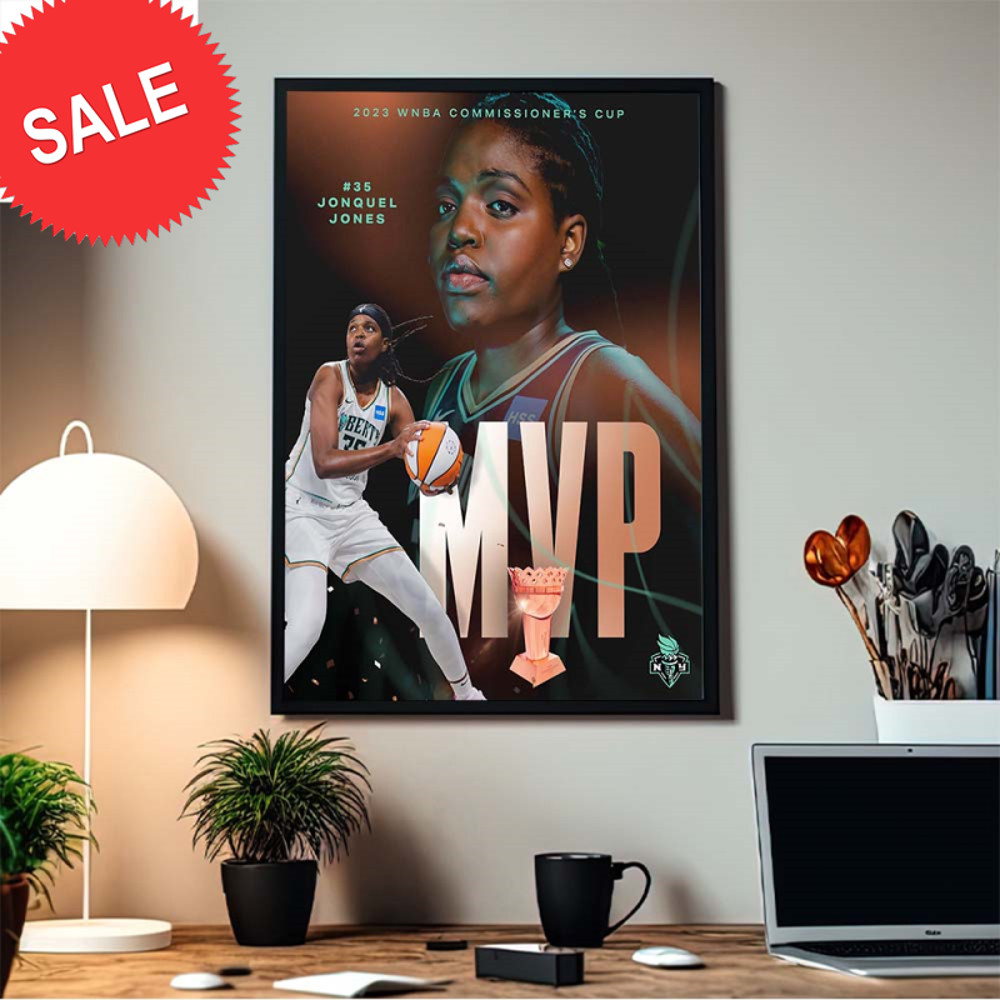 Double Double Machine Jonquel Jones From New York Liberty 2023 WNBA Commissioner's Cup MVP Decor Poster Canvas.jpg